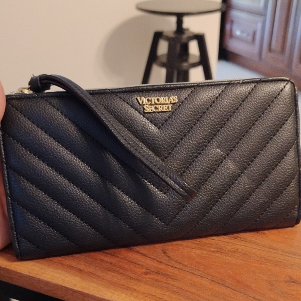 Victoria's Secret Black Quilted Wallet